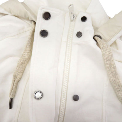 Brunello Cucinelli Half Zip Pullover Nylon Cotton White Hoodie S — view 5