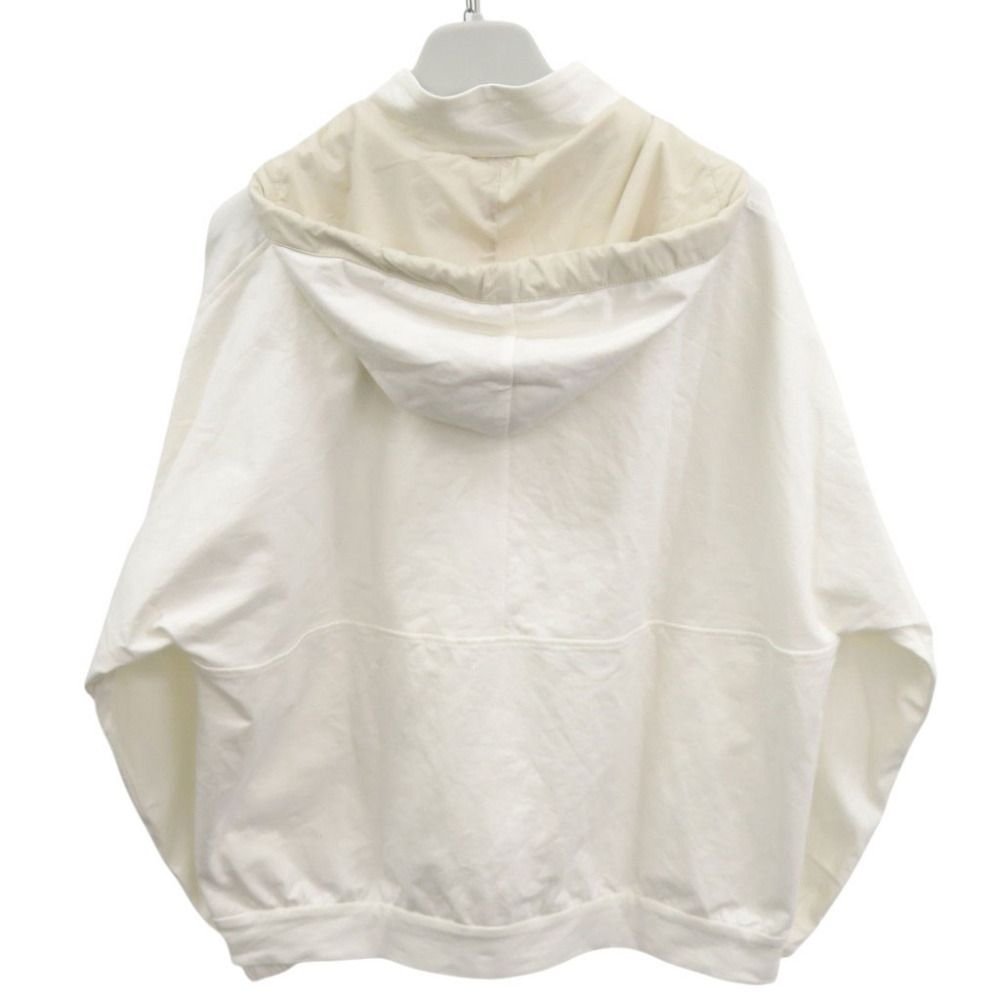Brunello Cucinelli Half Zip Pullover Nylon Cotton White Hoodie S — view 2