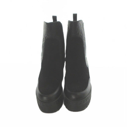 Louis Vuitton Laureate Monogram Boots Short Logo Suede Platform Black — view 2