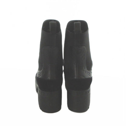 Louis Vuitton Laureate Monogram Boots Short Logo Suede Platform Black — view 4