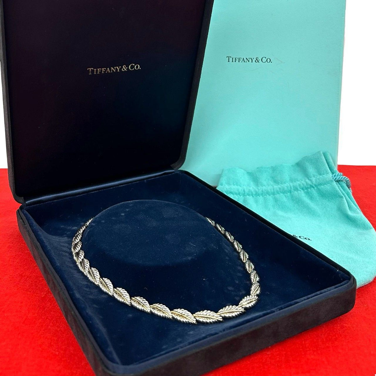Tiffany & Co Natura Roulis Full Duo Necklace 925 Sterling Silver 18 18K Gold