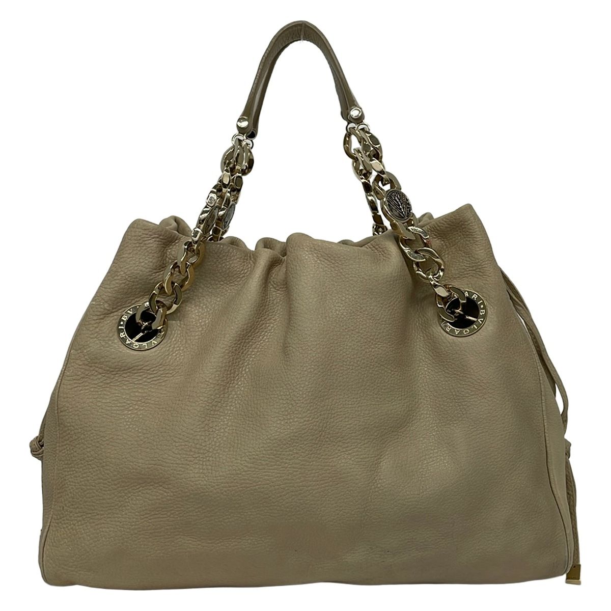 Bvlgari Tote Bag Monete Beige 2-Way Leather — view 3