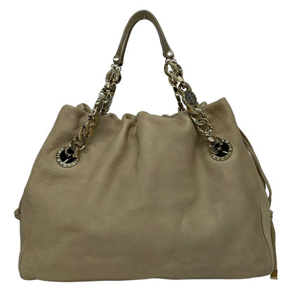 Bvlgari Tote Bag Monete Beige 2-Way Leather — view 3
