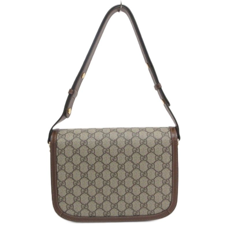 Gucci GG Supreme Horsebit Shoulder Bag Brown — view 3