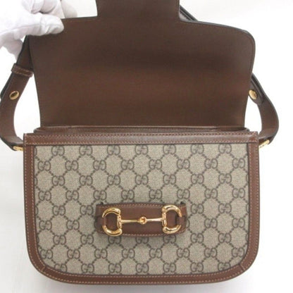 Gucci GG Supreme Horsebit Shoulder Bag Brown — view 7