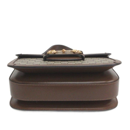 Gucci GG Supreme Horsebit Shoulder Bag Brown — view 5