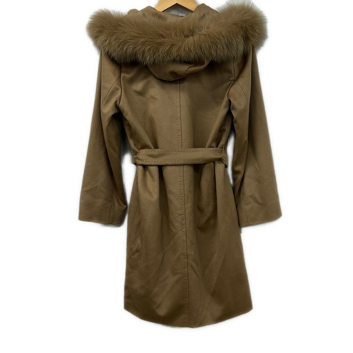 Max Mara Studio Coat 2 Brown Long Sleeve Fur Fall Winter M — view 2