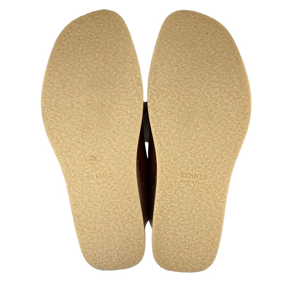 Hermes Earth Studs Clog Sandals Brown — view 5