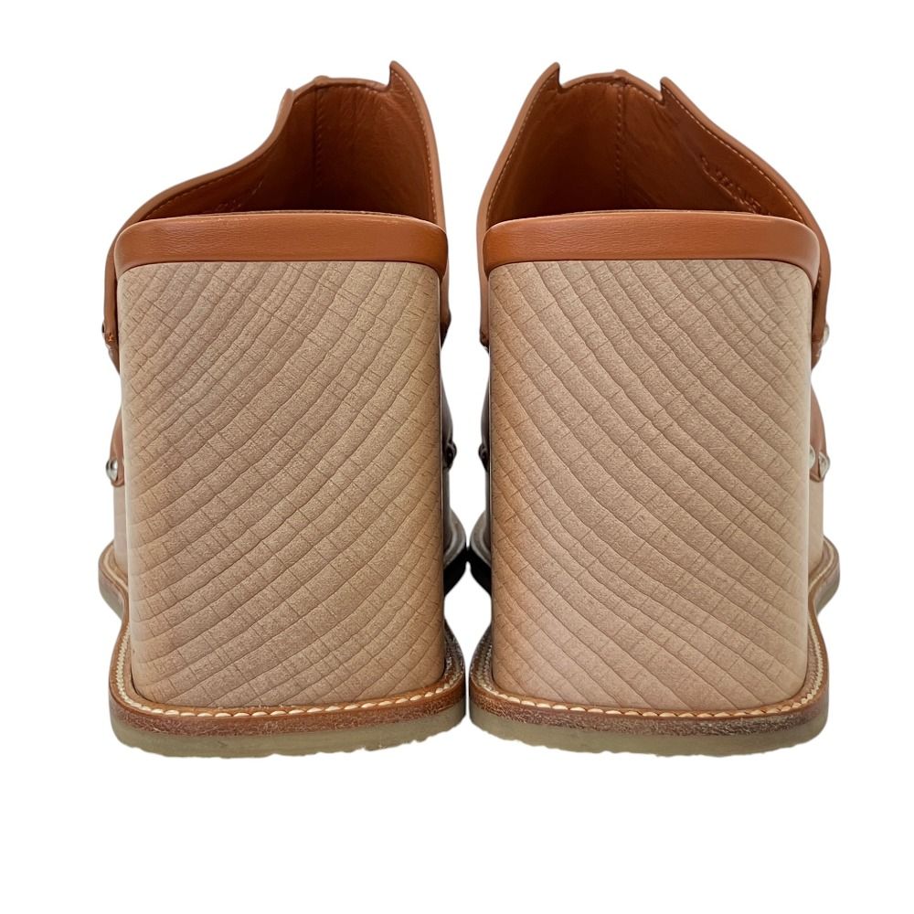 Hermes Earth Studs Clog Sandals Brown — view 4