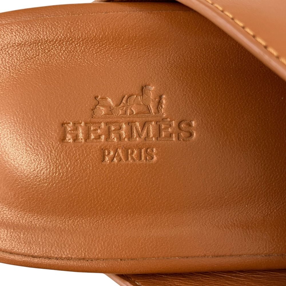 Hermes Earth Studs Clog Sandals Brown — view 7