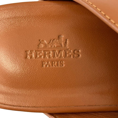 Hermes Earth Studs Clog Sandals Brown — view 7