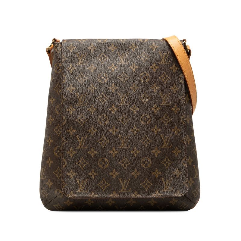 Louis Vuitton Monogram Musette Crossbody Shoulder Bag Brown Leather