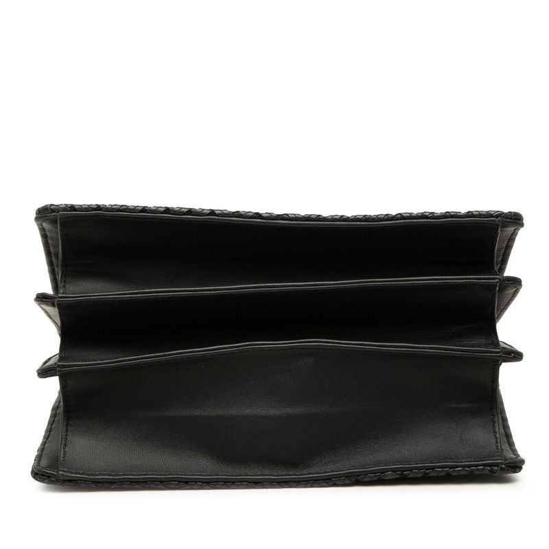 Bottega Veneta Intrecciato Handle Black Leather Handbag — view 3