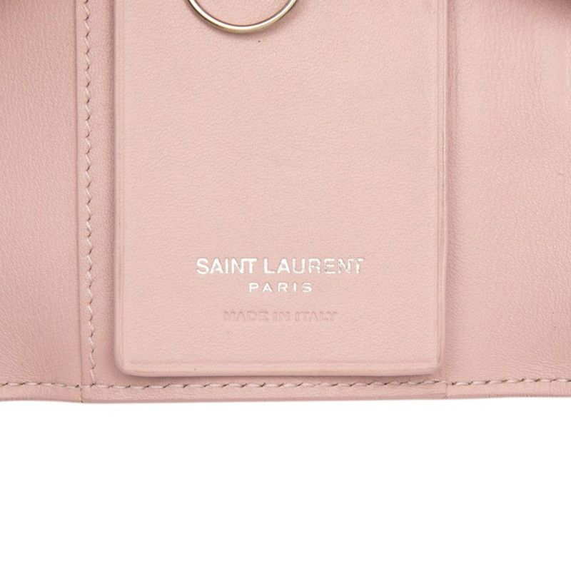 Saint Laurent YSL Logo Case Pink Leather Card Holder — view 7