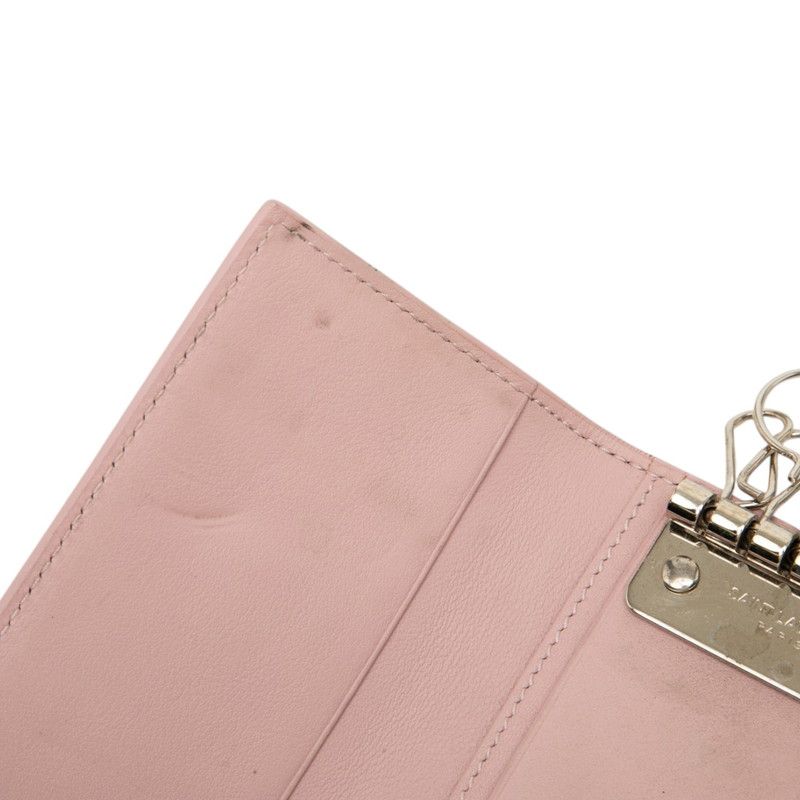 Saint Laurent YSL Logo Case Pink Leather Card Holder — view 5