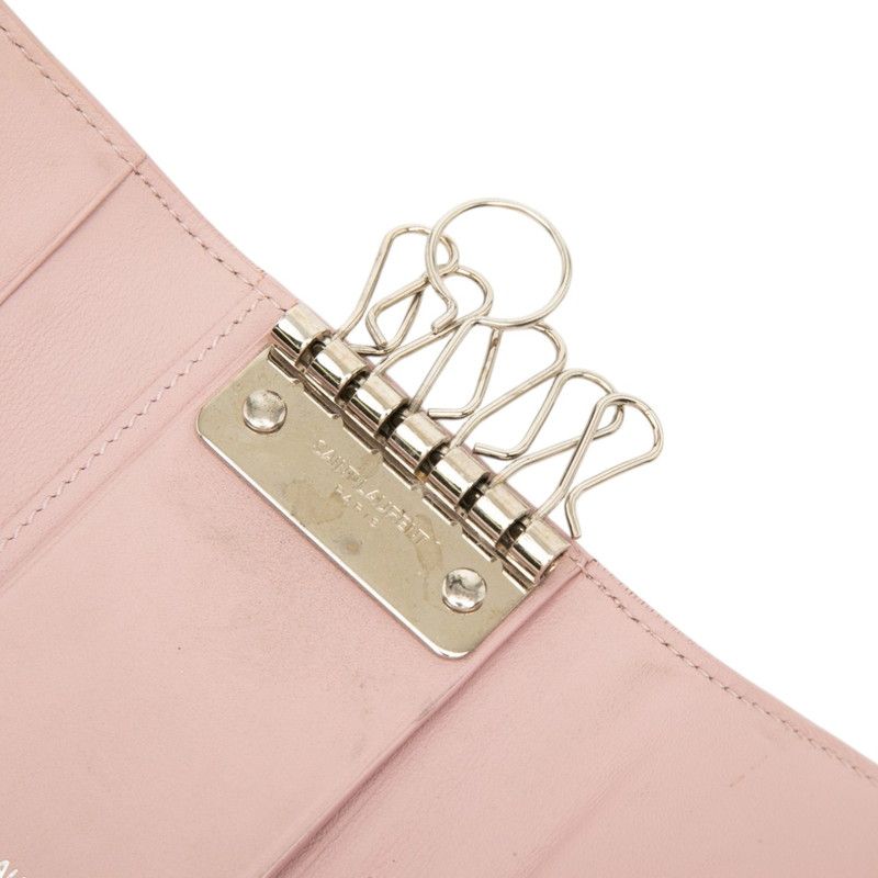 Saint Laurent YSL Logo Case Pink Leather Card Holder — view 4