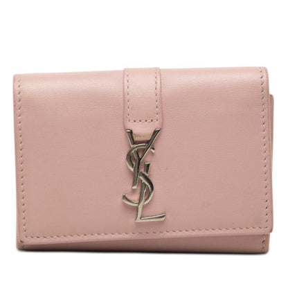 Saint Laurent YSL Logo Case Pink Leather Card Holder