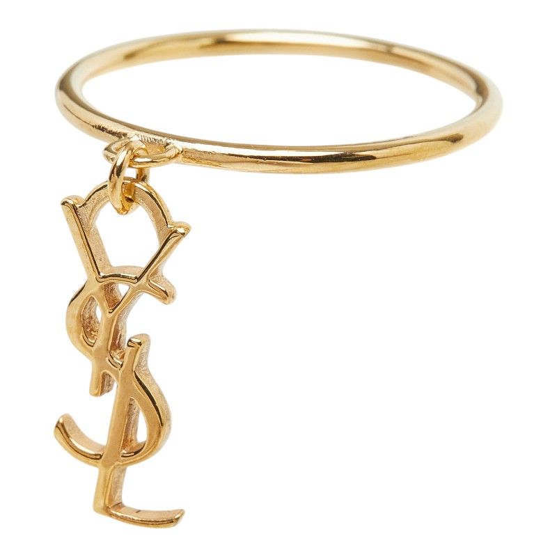 Saint Laurent YSL Logo Ring Gold Silver Plated — view 2