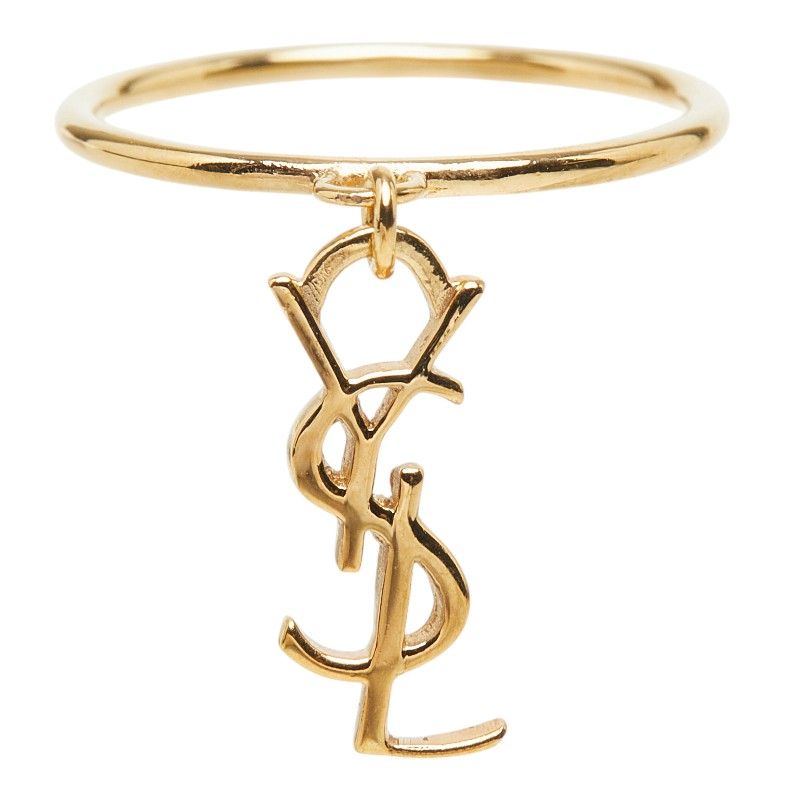 Saint Laurent YSL Logo Ring Gold Silver Plated