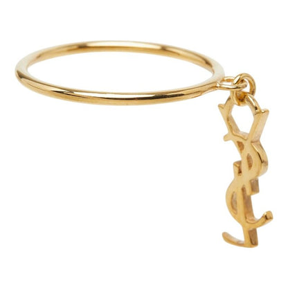 Saint Laurent YSL Logo Ring Gold Silver Plated — view 4
