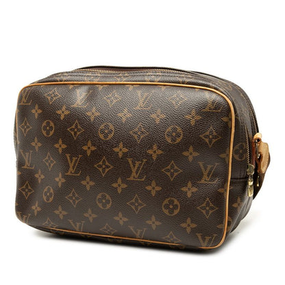Louis Vuitton Monogram Reporter PM Crossbody Shoulder Bag Brown Leather — view 2