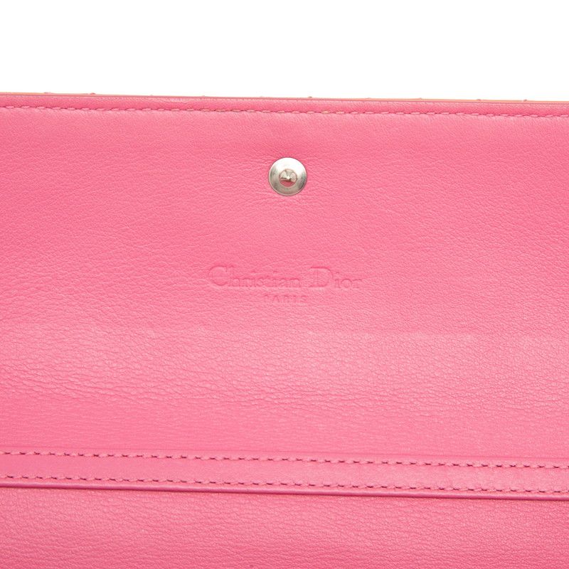 Dior Cannage Lady Dior Wallet Chain Shoulder Bag Pink Patent Leather — view 6