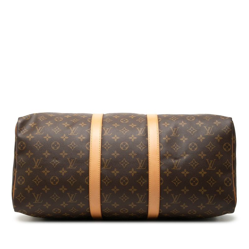 Louis Vuitton Monogram Keepall 50 Boston Bag Brown Leather — view 3