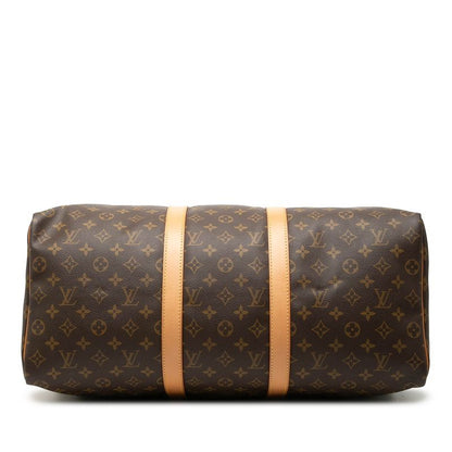 Louis Vuitton Monogram Keepall 50 Boston Bag Brown Leather — view 3