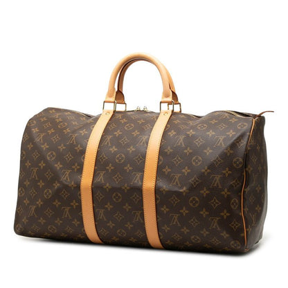 Louis Vuitton Monogram Keepall 50 Boston Bag Brown Leather — view 2