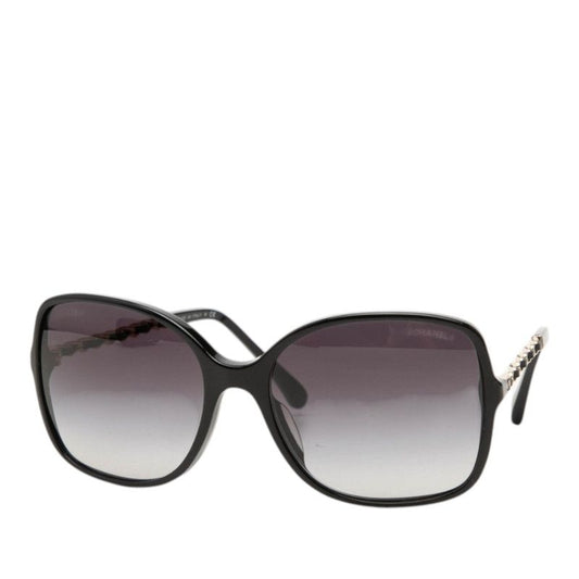 Chanel CC Logo Sunglasses Eyewear Black Gold Acetate Plating