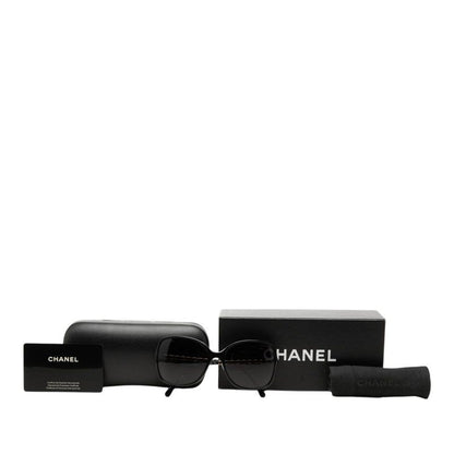 Chanel CC Logo Sunglasses Eyewear Black Gold Acetate Plating — view 7