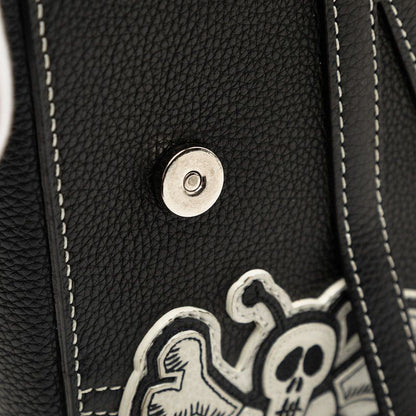 Dior Shawn Stussy Saddle Crossbody Shoulder Bag Black Leather — view 4