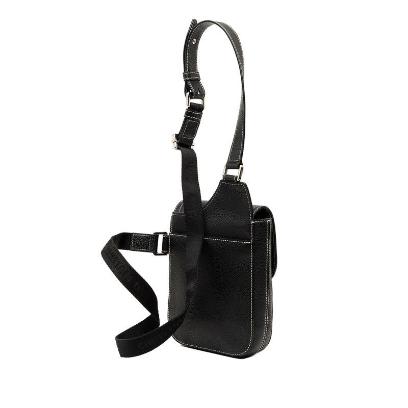 Dior Shawn Stussy Saddle Crossbody Shoulder Bag Black Leather — view 2