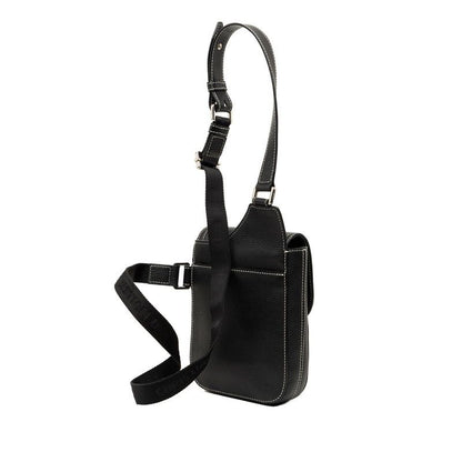Dior Shawn Stussy Saddle Crossbody Shoulder Bag Black Leather — view 2