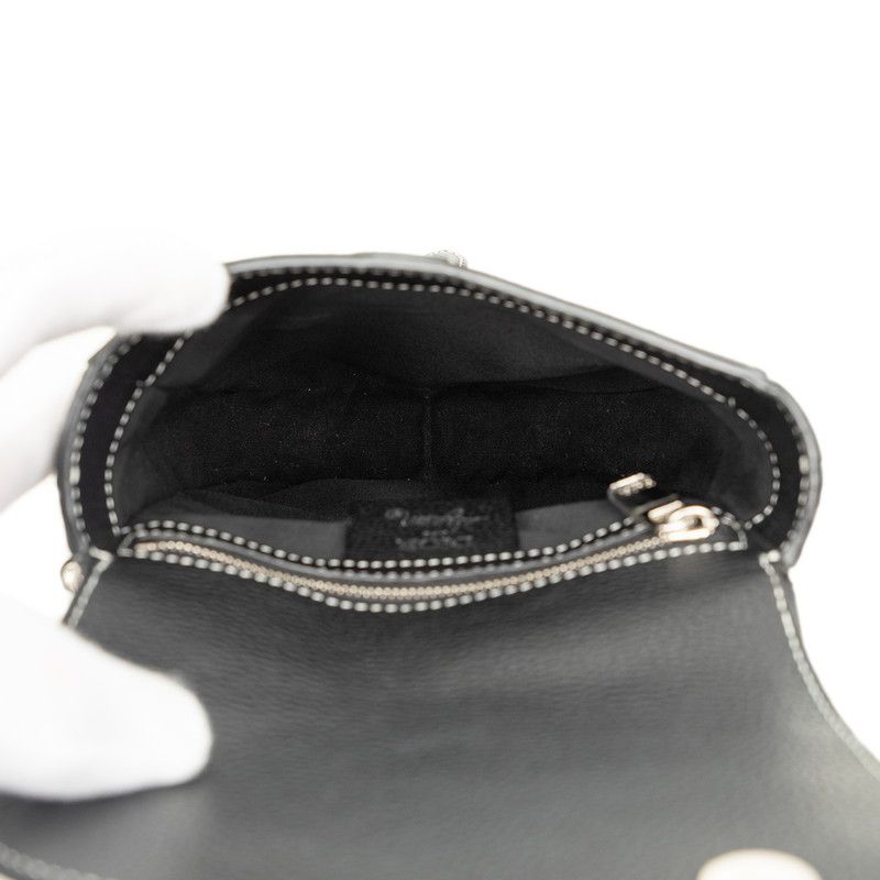 Dior Shawn Stussy Saddle Crossbody Shoulder Bag Black Leather — view 6