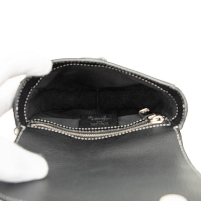 Dior Shawn Stussy Saddle Crossbody Shoulder Bag Black Leather — view 6