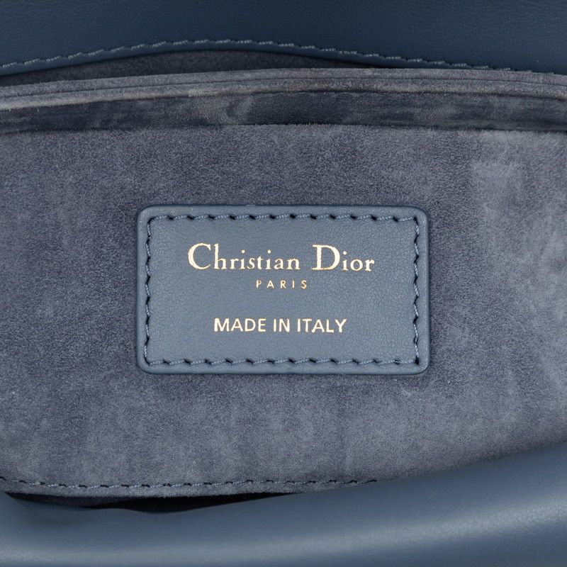 Dior Cannage Jolie Mini Top Handle Shoulder Bag 2-Way Blue Tweed Leather — view 7