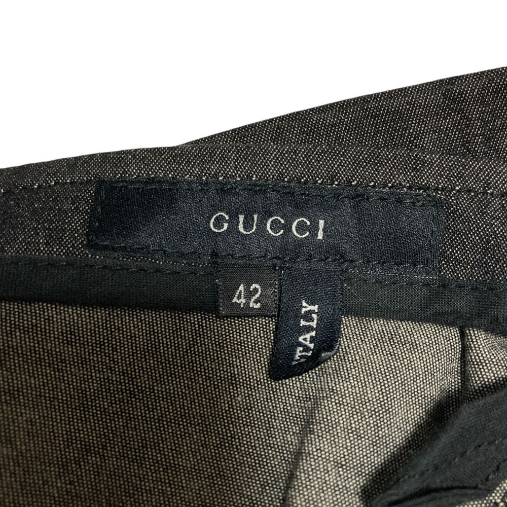Gucci Tom Ford Era Slit Denim Tight Skirt Gray 42 — view 6
