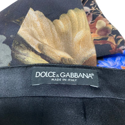 Dolce & Gabbana Flower Angel Print Silk Skirt Black 36 — view 5