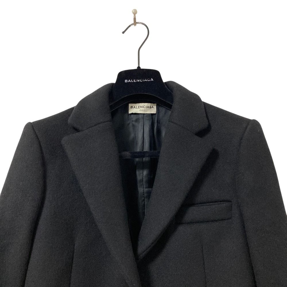 Balenciaga Wool Melton Chesterfield Black Jacket 34 — view 4