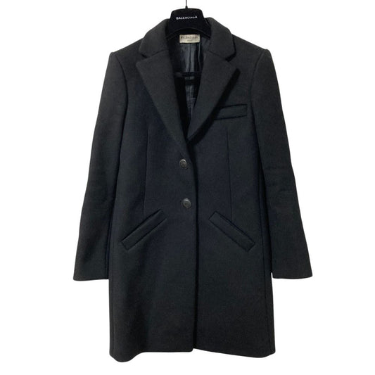 Balenciaga Wool Melton Chesterfield Black Jacket 34