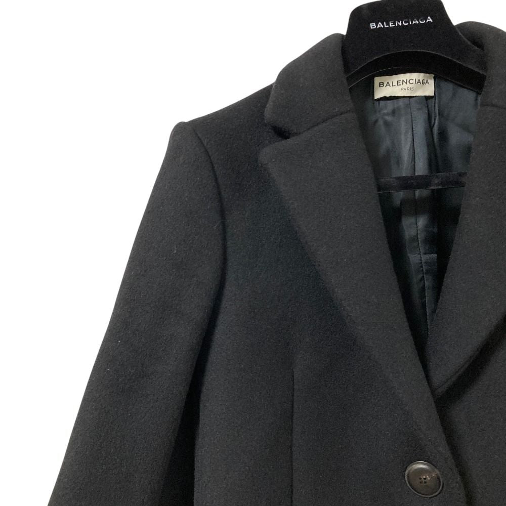 Balenciaga Wool Melton Chesterfield Black Jacket 34 — view 5