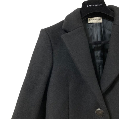 Balenciaga Wool Melton Chesterfield Black Jacket 34 — view 5