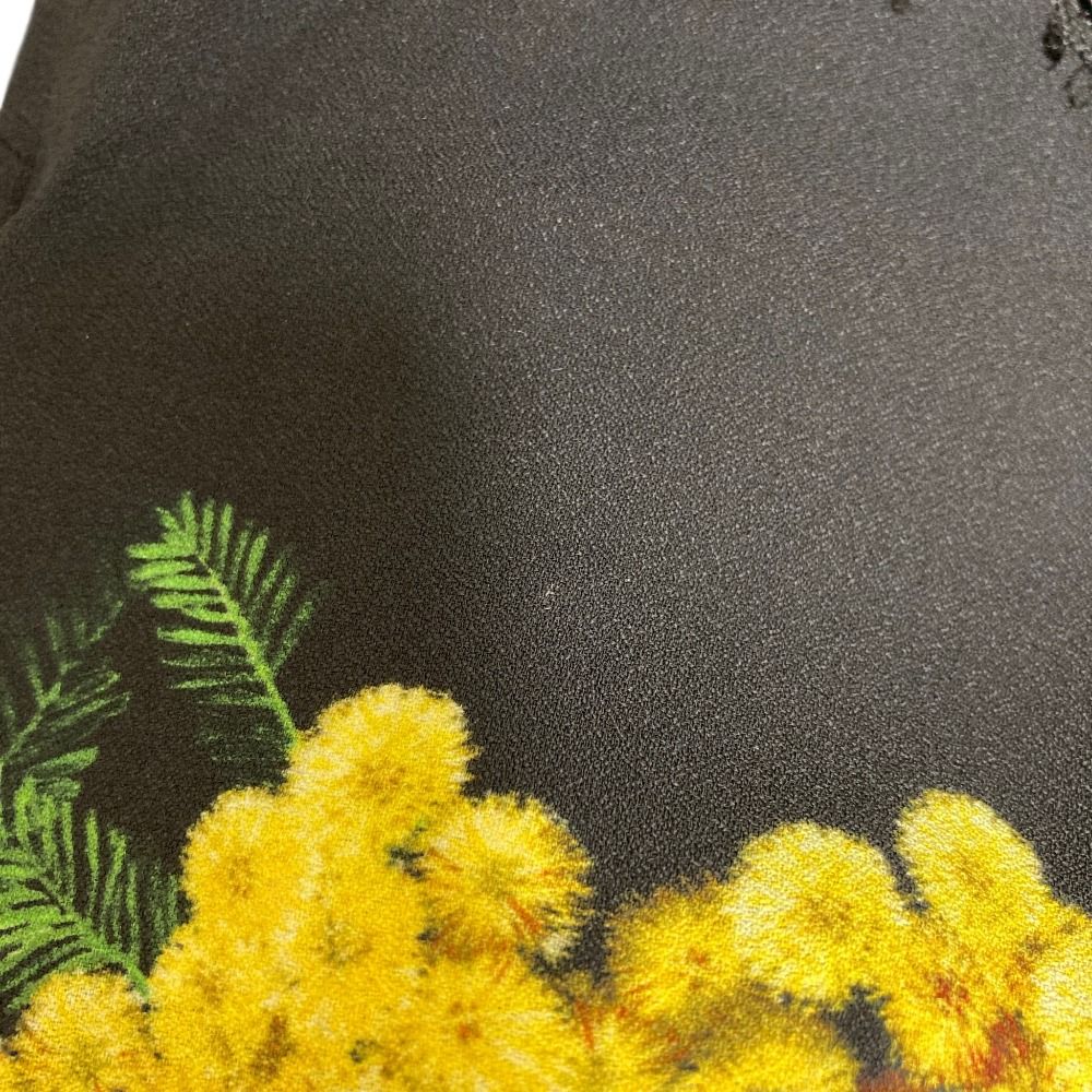 Dolce & Gabbana Mimosa Print Sleeveless Lace Blouse Black Yellow 38 — view 8