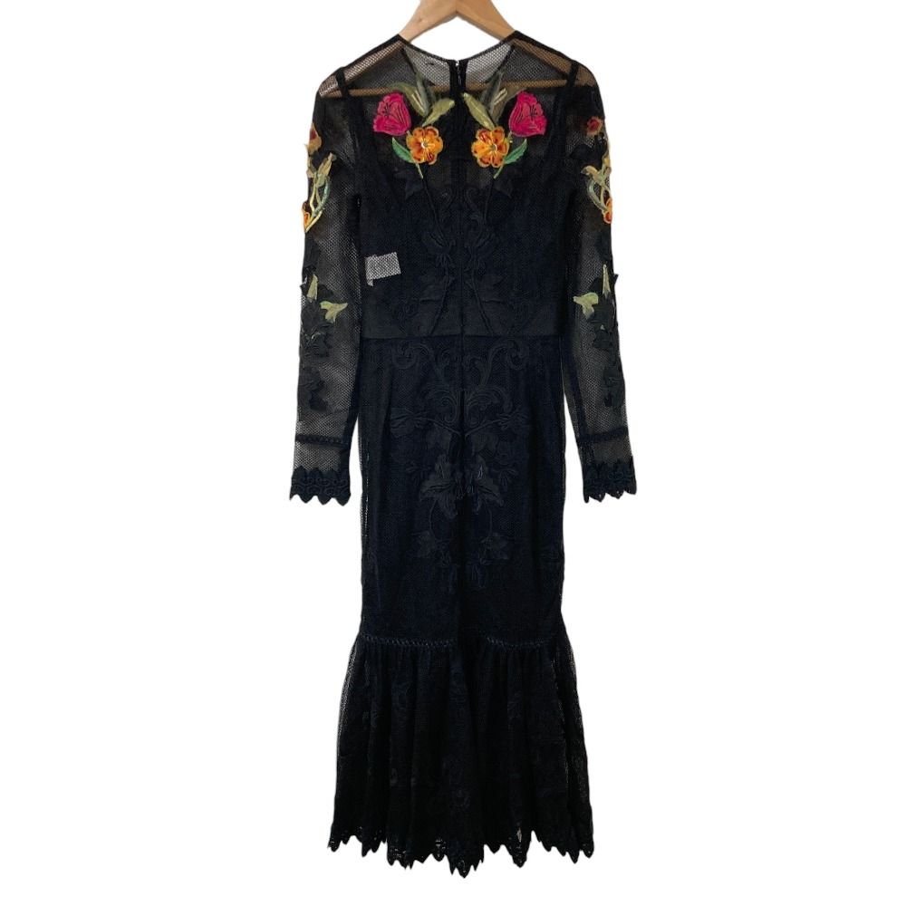Dolce & Gabbana Flower Embroidered Mesh Dress Black 36 — view 2