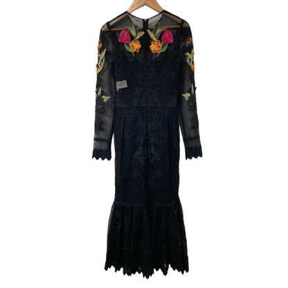 Dolce & Gabbana Flower Embroidered Mesh Dress Black 36 — view 2