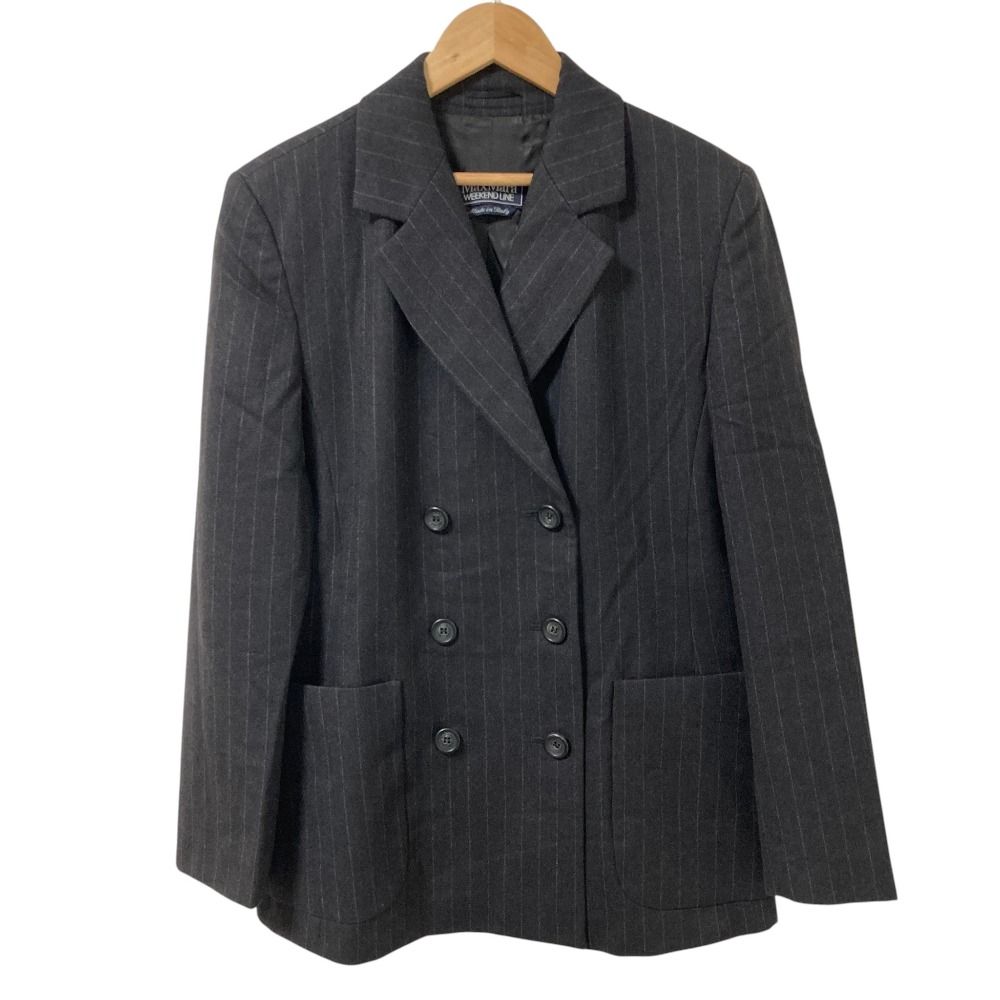 Max Mara Weekend Double Breasted Jacket Trousers Set Suit Charcoal Gray 40 — view 3