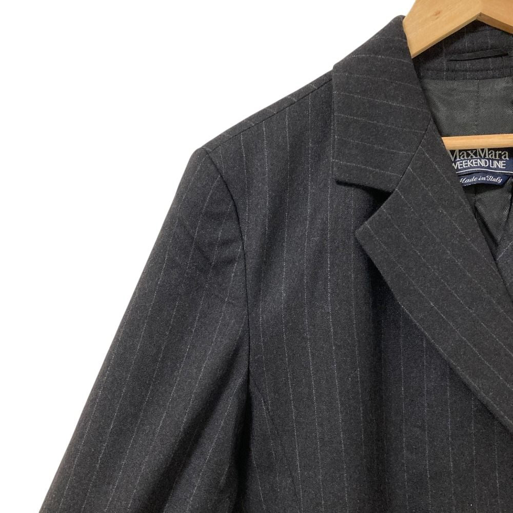 Max Mara Weekend Double Breasted Jacket Trousers Set Suit Charcoal Gray 40 — view 6