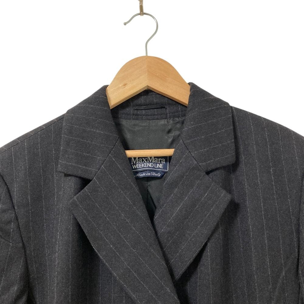 Max Mara Weekend Double Breasted Jacket Trousers Set Suit Charcoal Gray 40 — view 5