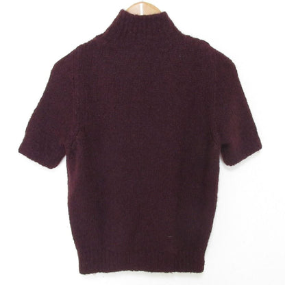 Gucci Tom Ford Era Wool Mohair Blend High Neck Short Sleeve Knit Sweater Bordeaux M — view 2